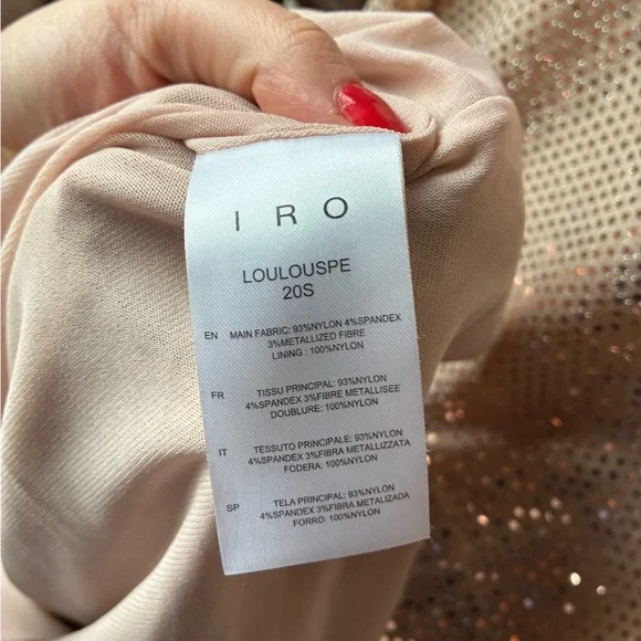 NWT IRO LouLou Sequin Dress in Blush Pink (Size:38/6) - Picture 14 of 15